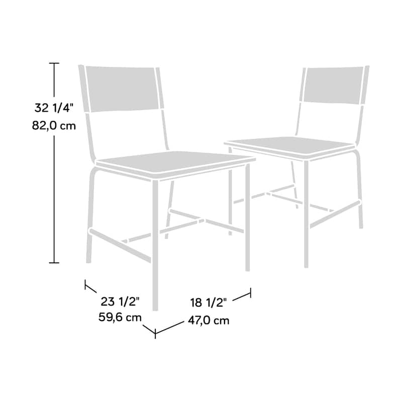 Wood Industrial Dining Chair Set of 2, White - 18.50" W x 23.47" D x 32.44" H