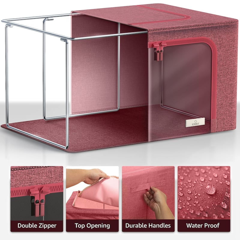 Foldable Storage Box Organizer - Blue Large
