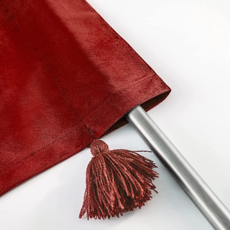 DriftAway Boho Velvet Handmade Tassel Curtain Room Darkening Thermal Insulated Window Curtains