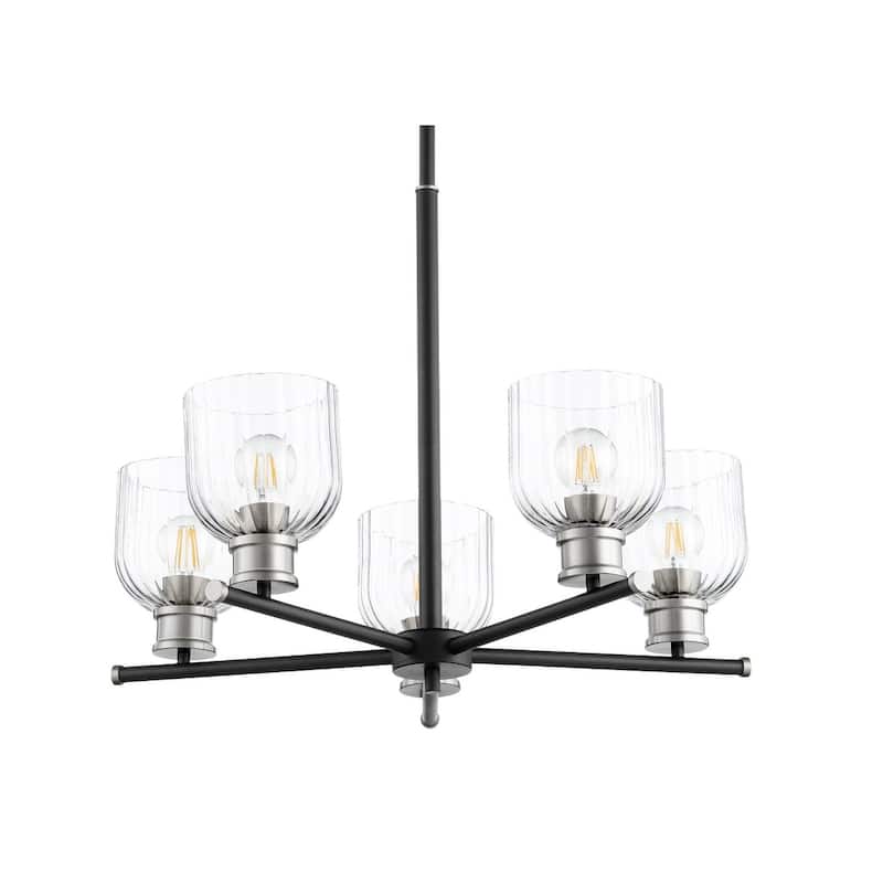 Quorum International Monarch 5 Light 26" Wide Chandelier - Noir / Satin Nickel
