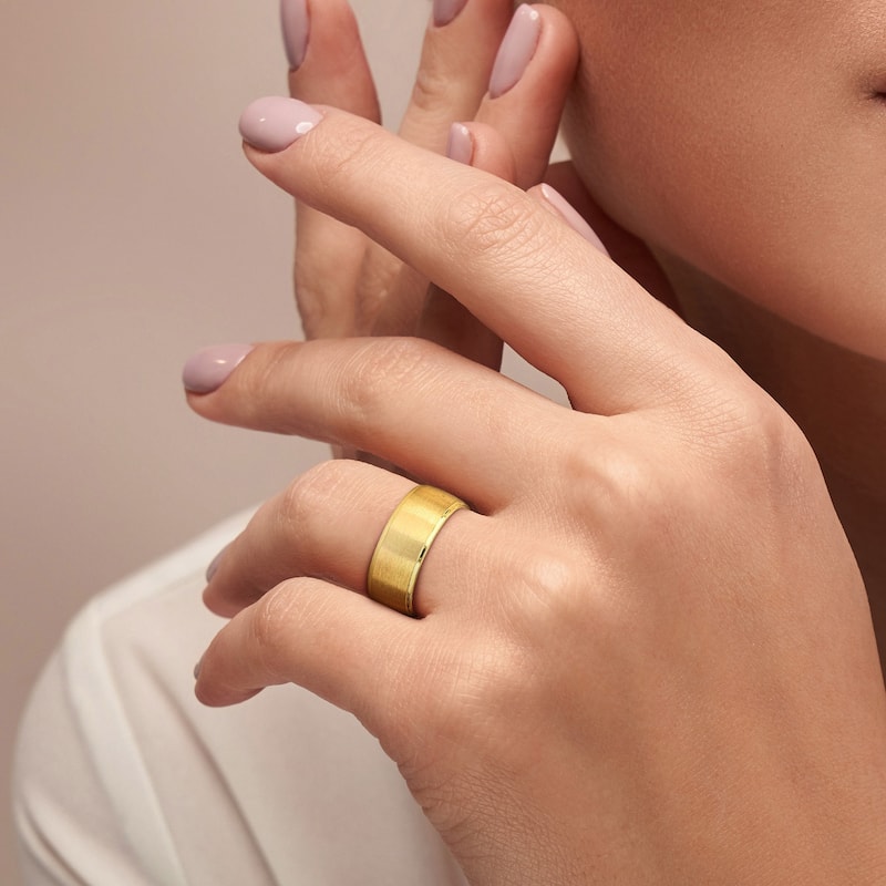 Miadora 8mm Brushed Finish Wedding Band in 14k Yellow Gold