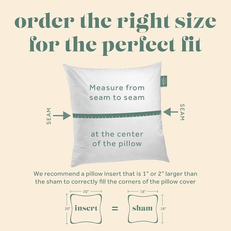 ComfyDown 95% Feather, 5% Down Square 100% Cotton Cover Decorative Pillow Insert