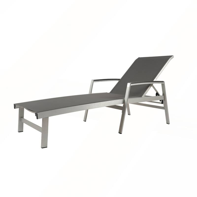 Aluminum Frame Adjustable Mesh Chaise Lounges Set