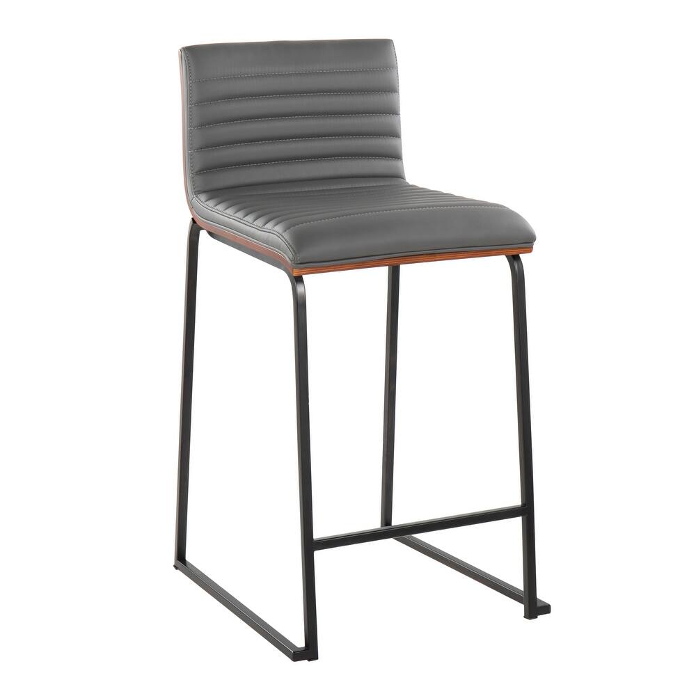 Silver Orchid Magda 26" Fixed-Height Upholstered Counter Stool (Set of 2)