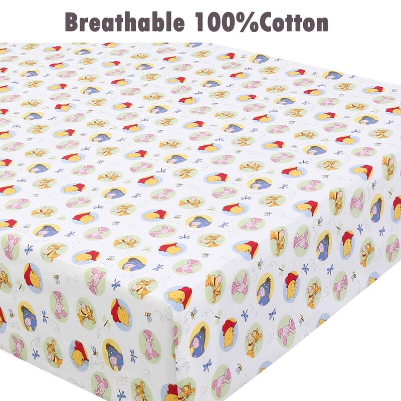 Polka Dot Animal Bear Friends ABC&123 Unisex Multi-color Cotton Toddler/Baby Crib Child Fitted Sheet Set (Pack of 3) - N/A
