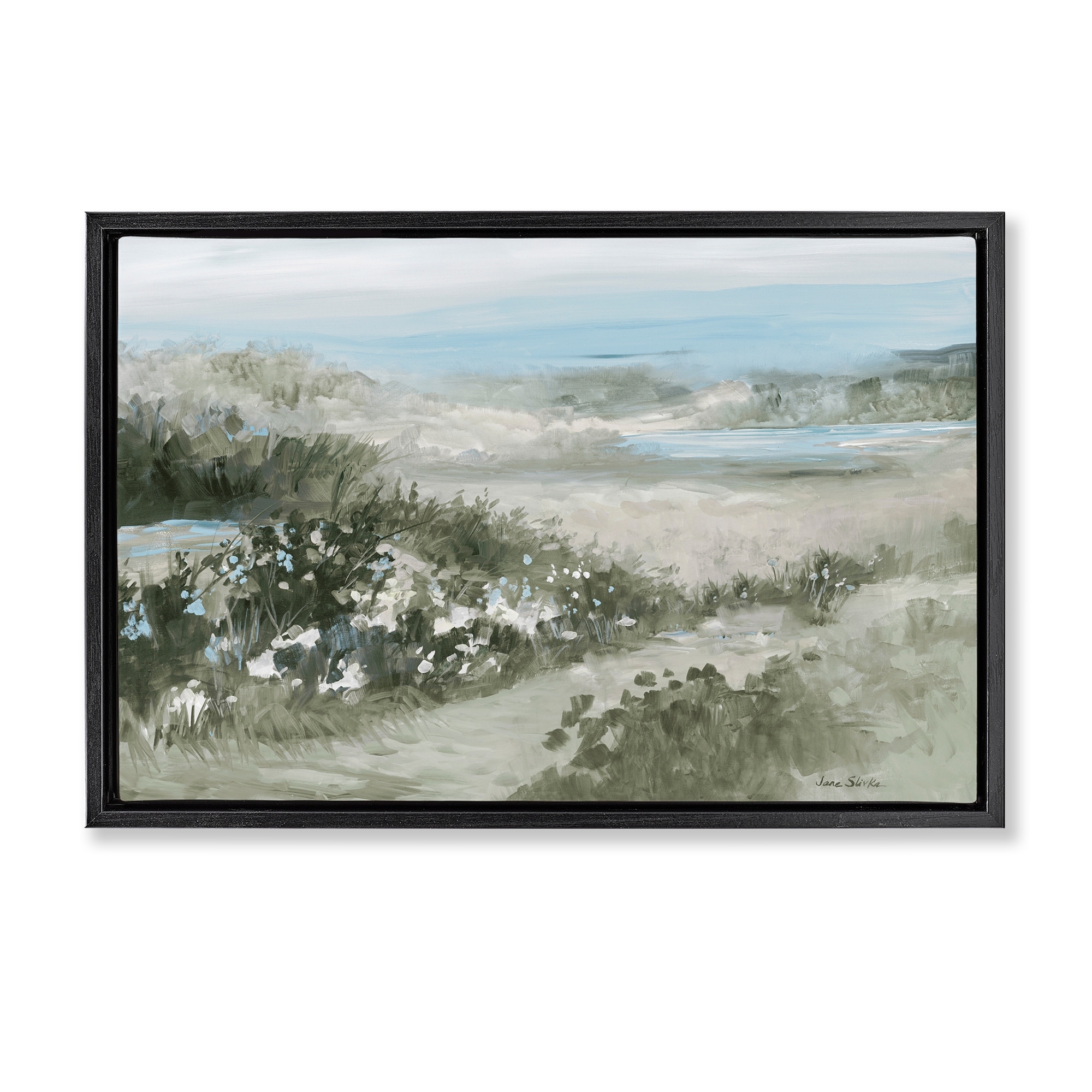 Stupell Neutral Quiet Composition Landscape Framed Floater Canvas Wall Art Design By Jane Slivka