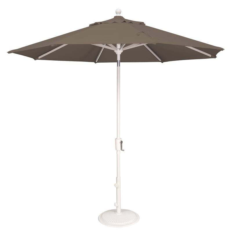 SimplyShade Catalina 9' Octagon Push Button Tilt Umbrella, White Frame Finish