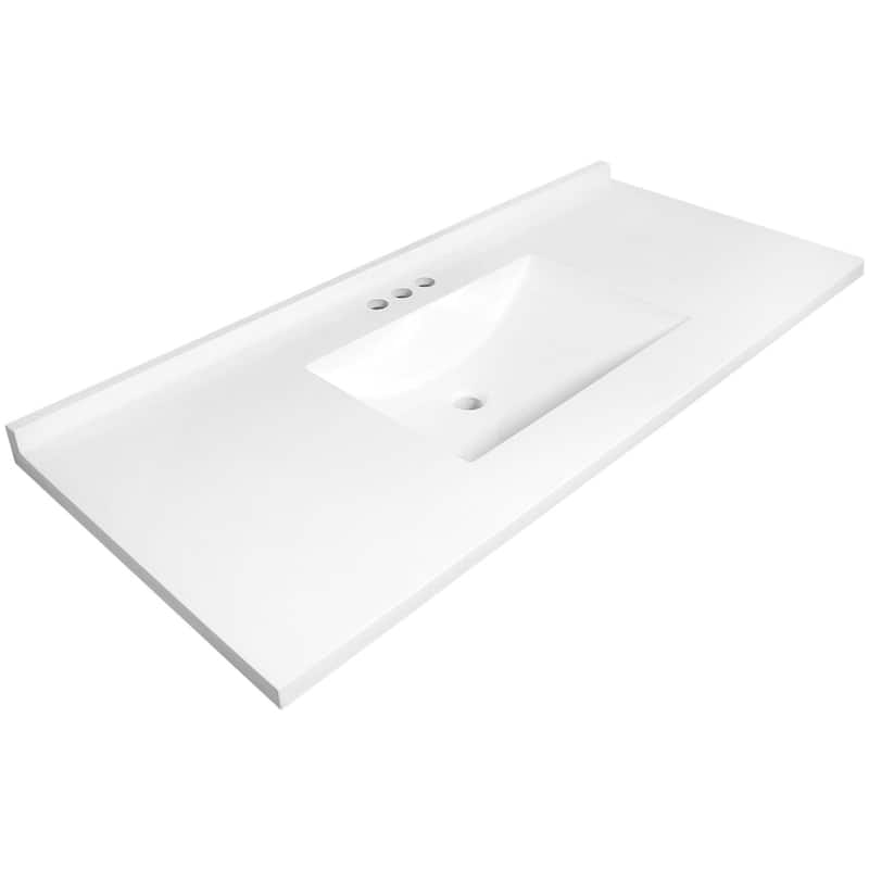Design House 630244 Camilla 49" Cultured Marble Vanity Top with - Solid White - Painted