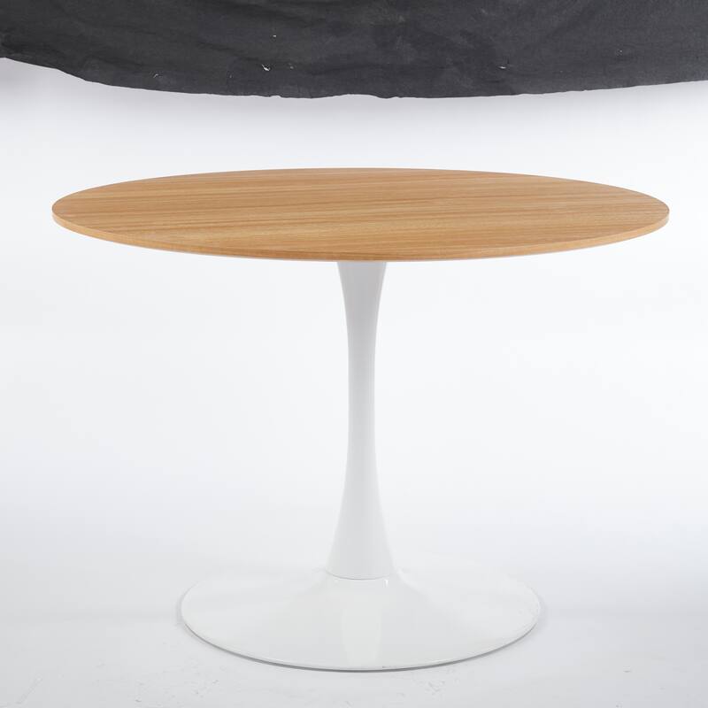 42.1" Tulip Table Mid-century Dining Table for 4-6 people With Round Mdf Table Top, Pedestal Dining Table