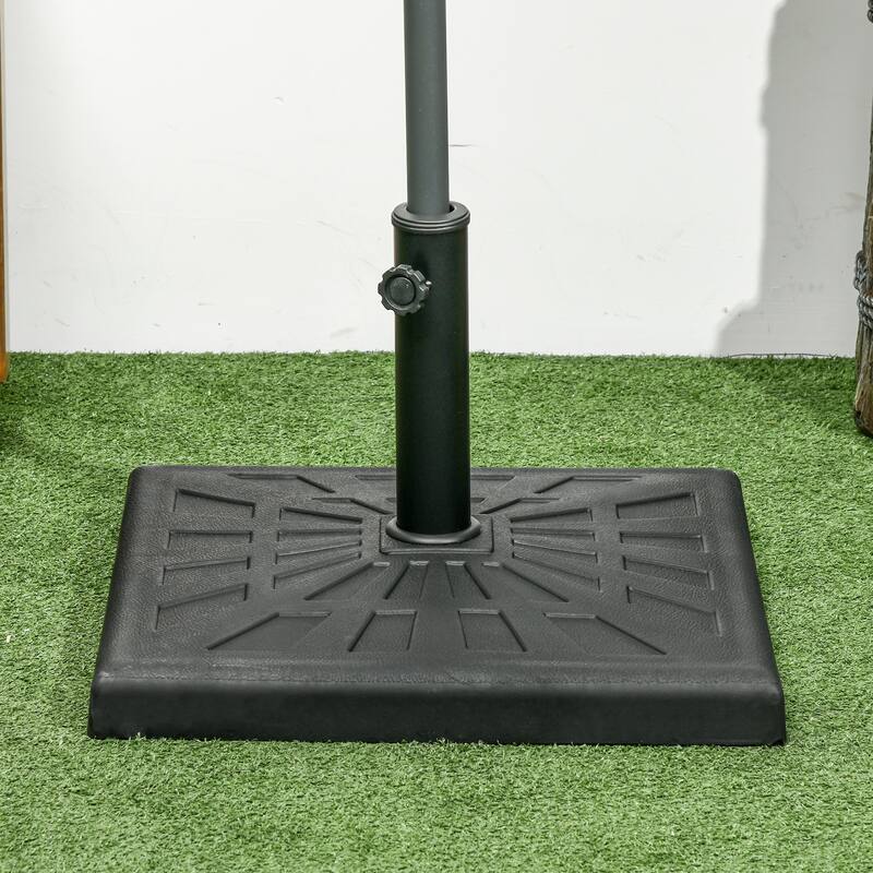 Outsunny 42lbs Resin Patio Umbrella Base, 20" Square Outdoor Umbrella Stand Holder for Parasol Poles