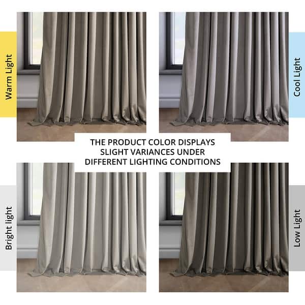 dimension image slide 1 of 4, Exclusive Fabrics Extra Wide Heritage Plush Velvet Room Darkening Curtain (1 Panel)