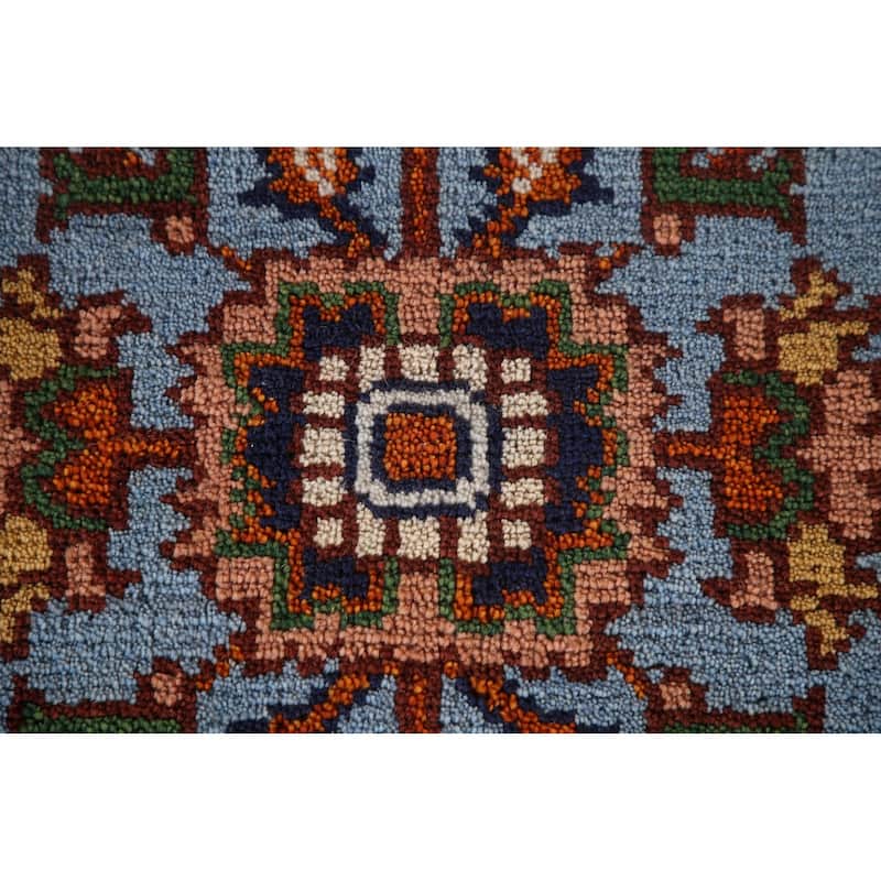 All-Over Floral Heriz Serapi Oriental Accent Rug Handmade Wool Carpet - 3'11"x 5'0"