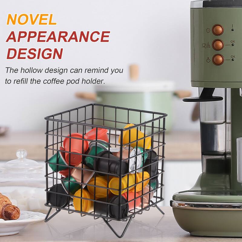 2pcs Coffee Pod Holder, Metal K Cup Holder, Coffee Pod Storage Basket