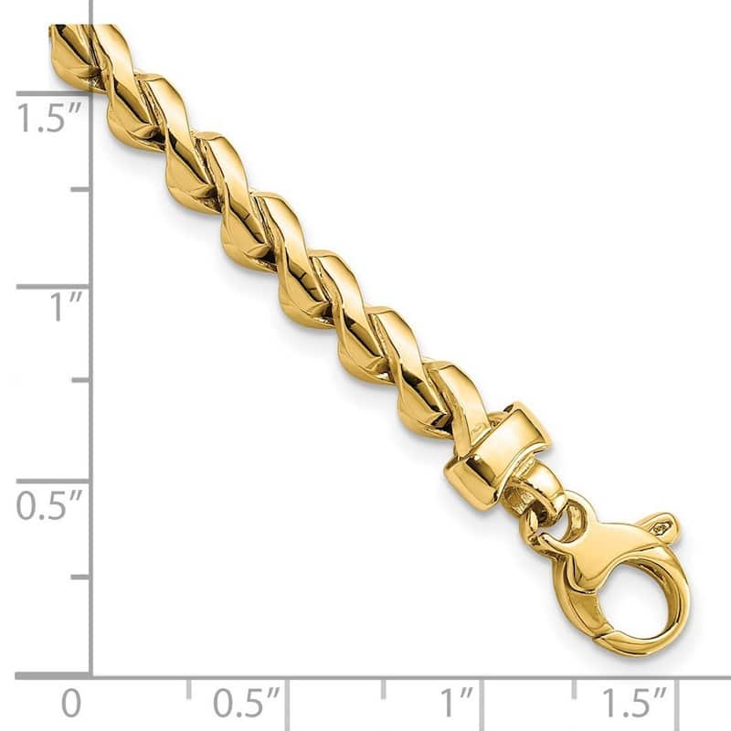 Curata 14k Gold Polished Fancy Link Bracelet 7.5 Inch