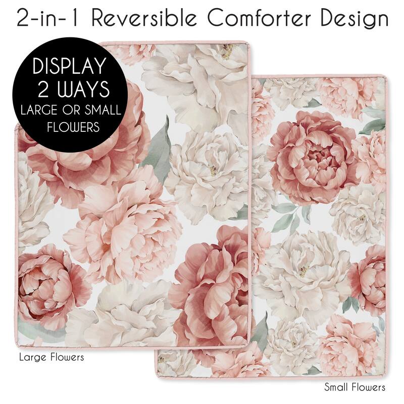 Blush Pink Boho Shabby Chic Floral Girl Sweet Jojo Designs 6p Crib Bedding +BreathableBaby Breathable Mesh Liner