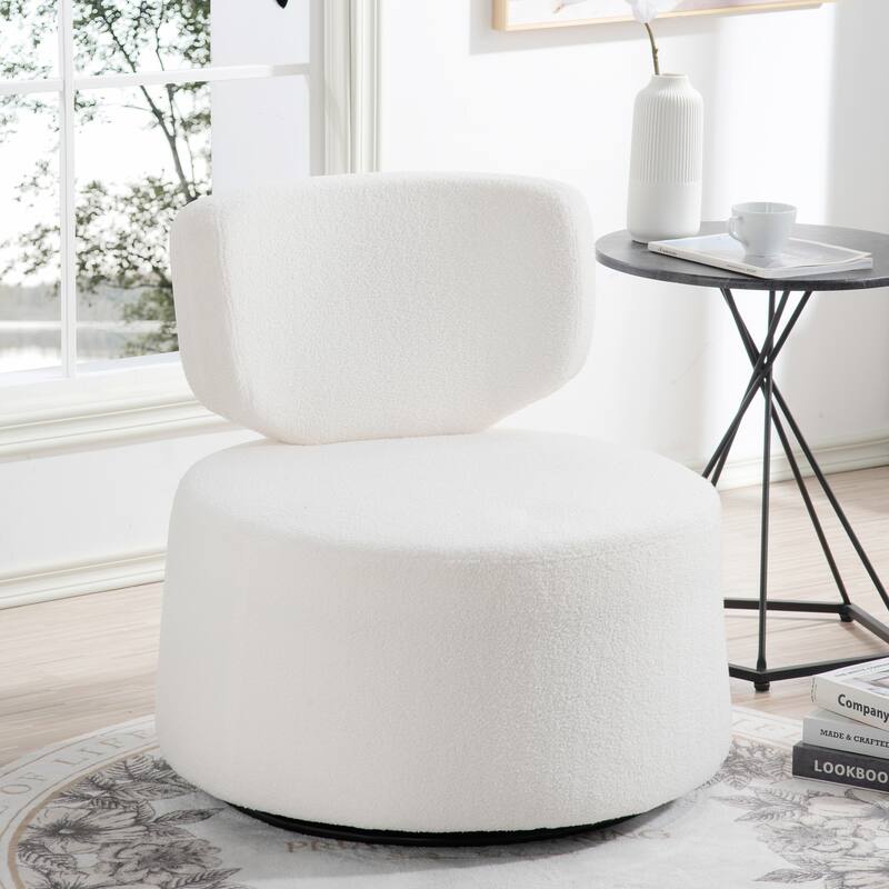 29.13" Wide Swivel Chair for Living Room - White