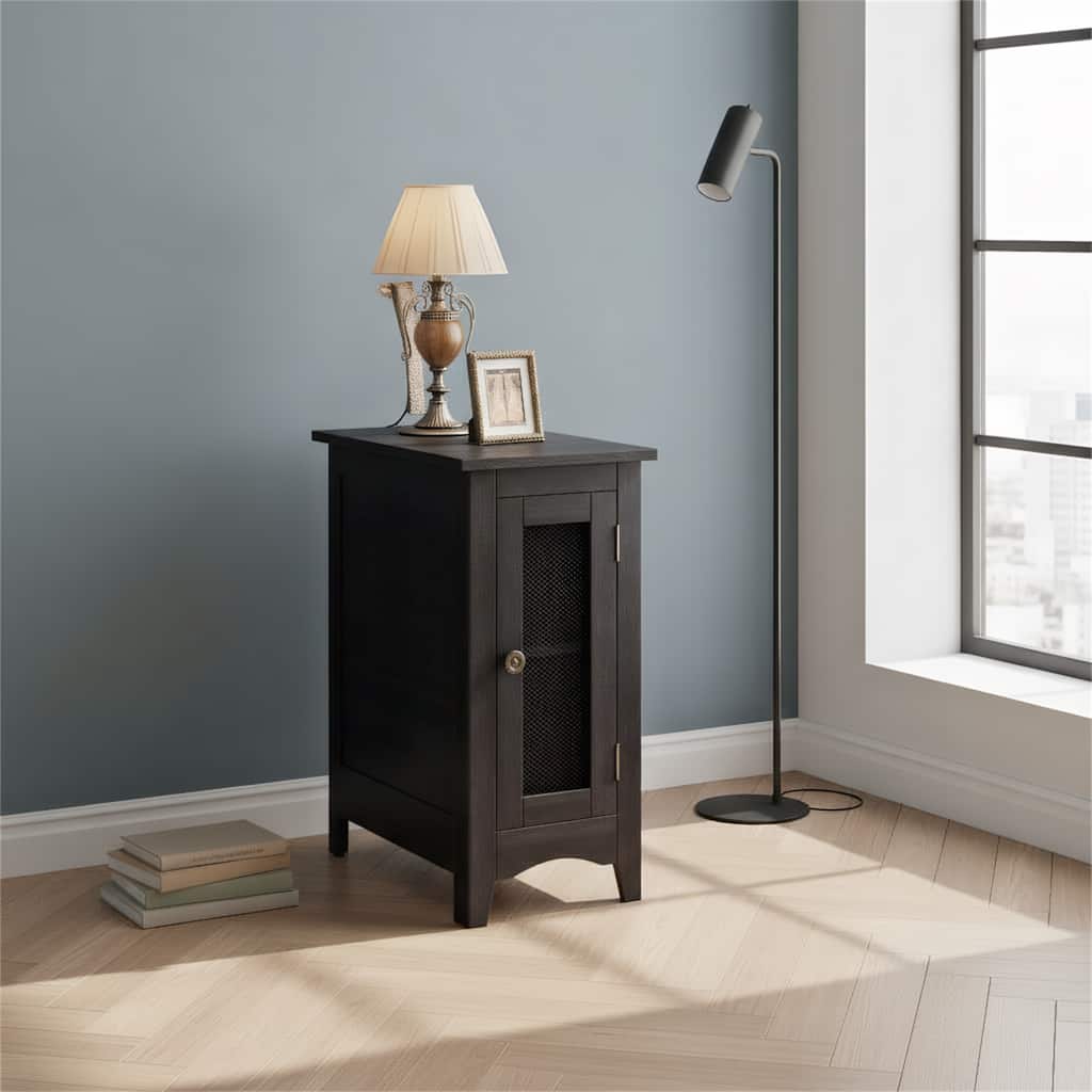 Modern Narrow Accent Table, Slim Rectangle Side Table