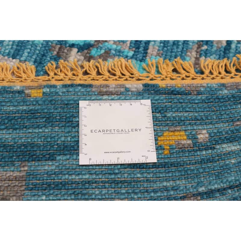 ECARPETGALLERY Hand-knotted Mystique Blue, Grey Wool Rug - 8' x 9' 11"