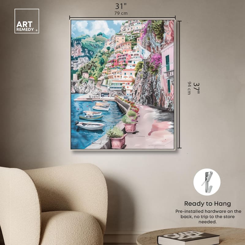 Lush Coastal Villa Entrance Canvas by Art Remedy
