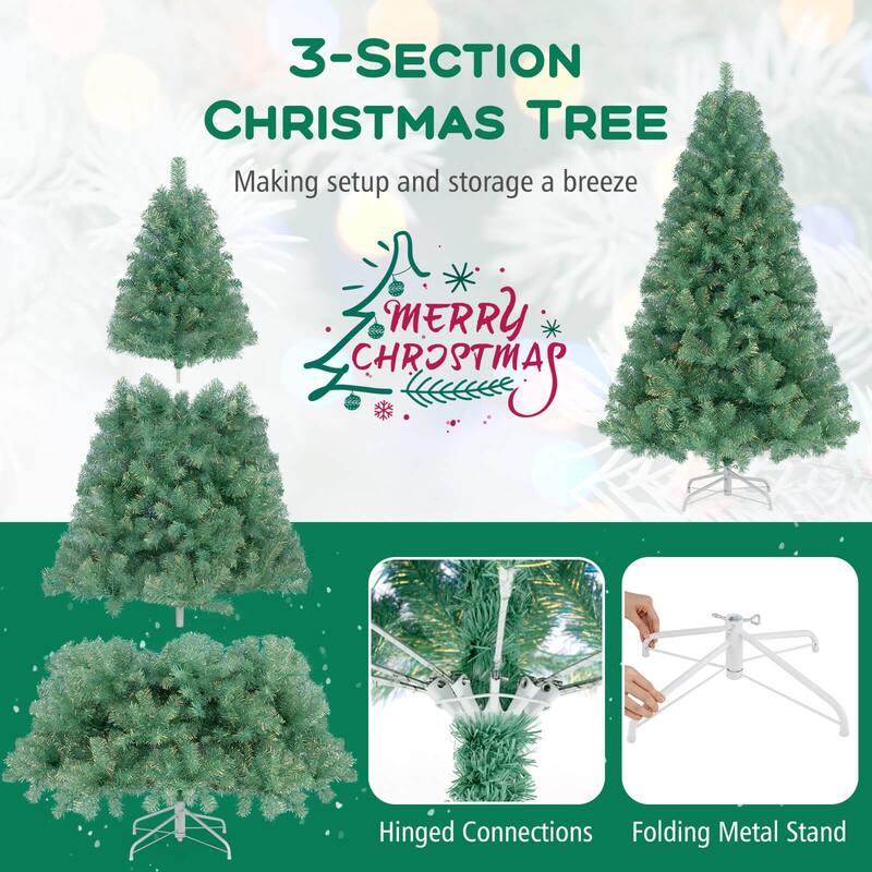 Costway 6.5 FT/7.5 FT Artificial Xmas Tree with 250/550 White LED - See Details