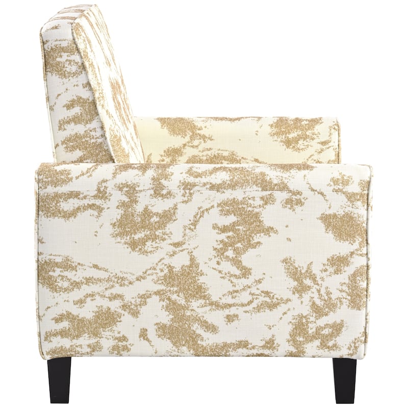 Recliner Chair with Adjustable Push-Back Mechanism, Armchair with Wood Legs, Deep Seating Lounge Chaise Chair