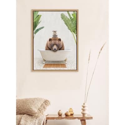 Kate and Laurel Sylvie Big Bear Bali Bath Canvas by Amy Peterson