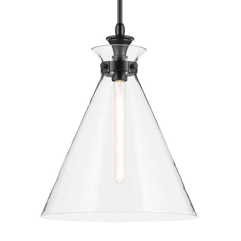 Kichler Lighting Laria 16 Inch 1 Light Pendant with Clear Glass in Black