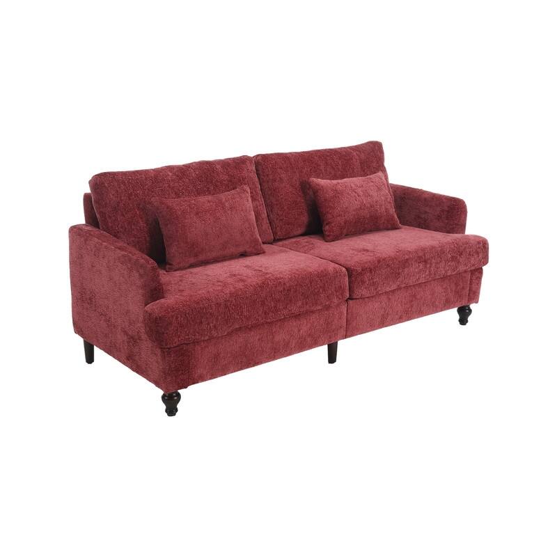 Modern chenille Fabric Loveseat, 2-Seat Upholstered Loveseat Sofa Modern Couch