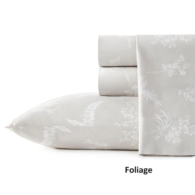 Stone Cottage Cotton Percale Printed Sheet Set - King - Foliage