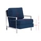 preview thumbnail 11 of 9, SAFAVIEH Walden Modern Tufted Velvet Chrome Accent Chair - 30" W x 33.5" D x 34.3" H