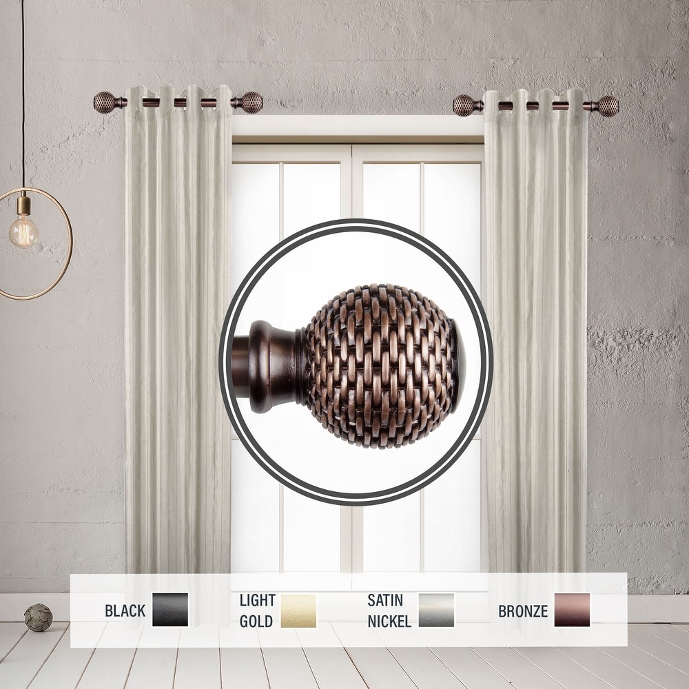 InStyleDesign Kray 1" Side Curtain Rod 12-20 inch long (Set of 2) - 12 to 20 inches