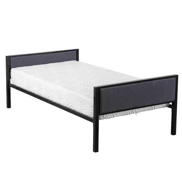 Simple Dark Gray Soft Cover Daybed Bed Frame Black Twin Overstock 32018942