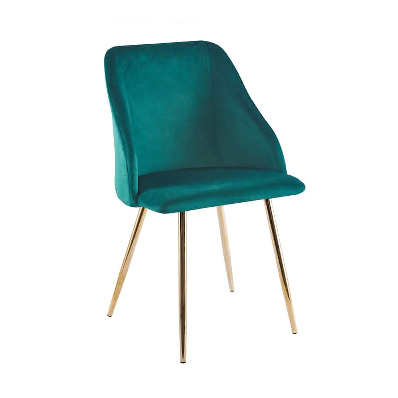 Porthos Home Pema Dining Chairs Set of 2, Velvet, Gold Chrome Legs
