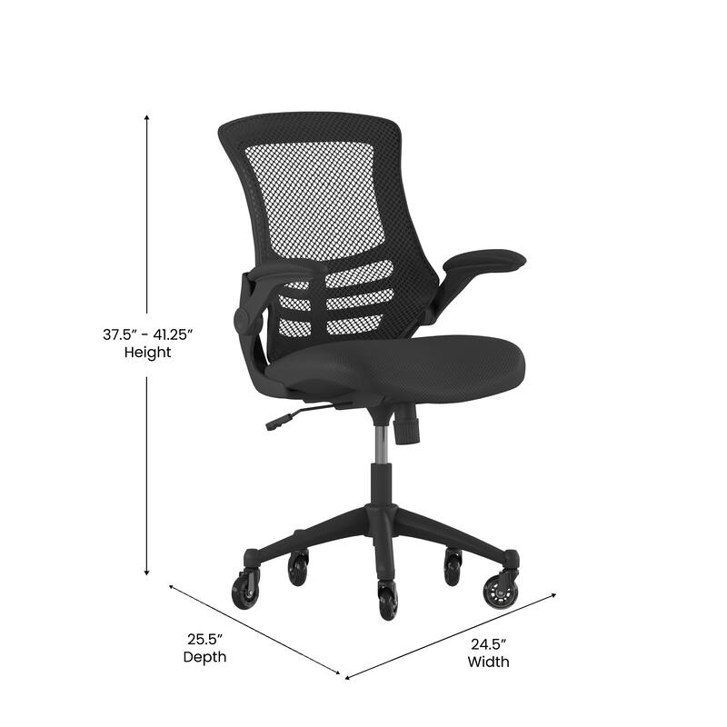 Ergonomic Swivel Task Chair with Roller Wheels & Flip Up Arms