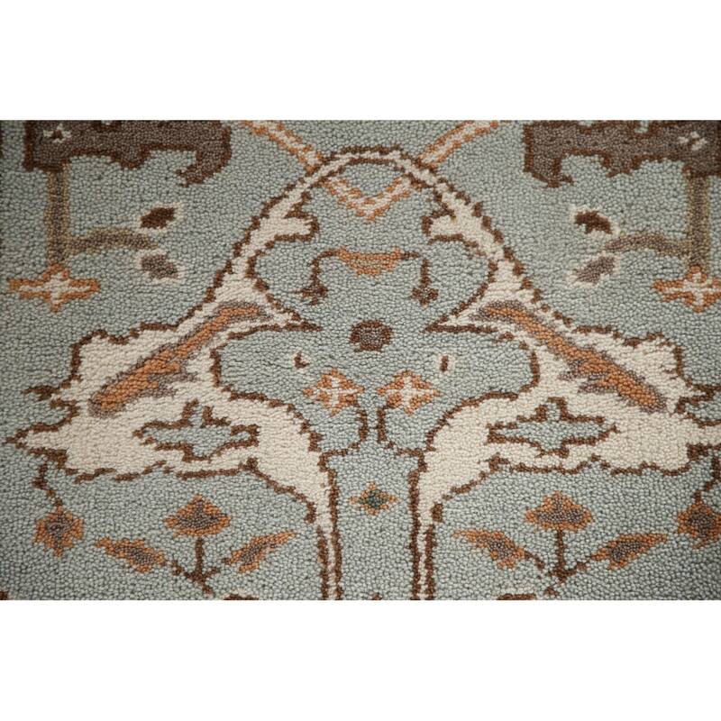 Floral Oushak Oriental Runner Rug Handmade Wool Carpet - 2'7"x 15'8"