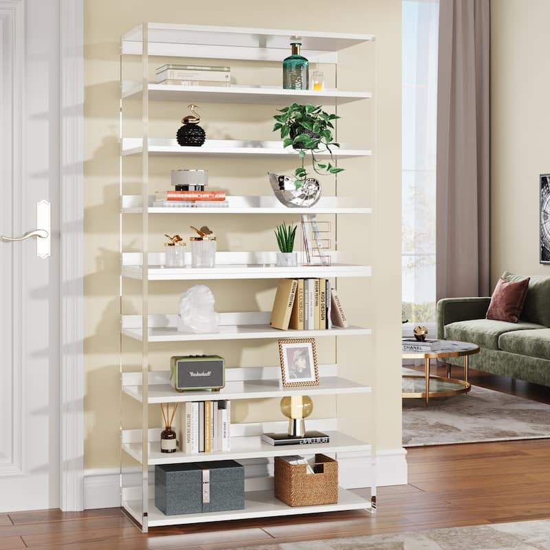 Bookshelf with Wood Shelves, Modern Bookcase, Display Storage Rack for Living Room, Bedroom, Home Office