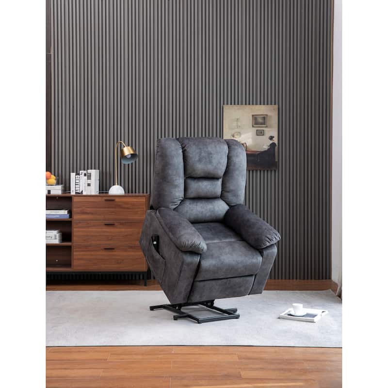 Power Lift Recliner Chair with Massage & Heat, Ergonomic Single Sofa Chair, Electric Reclining with USB Port & Side Pockets