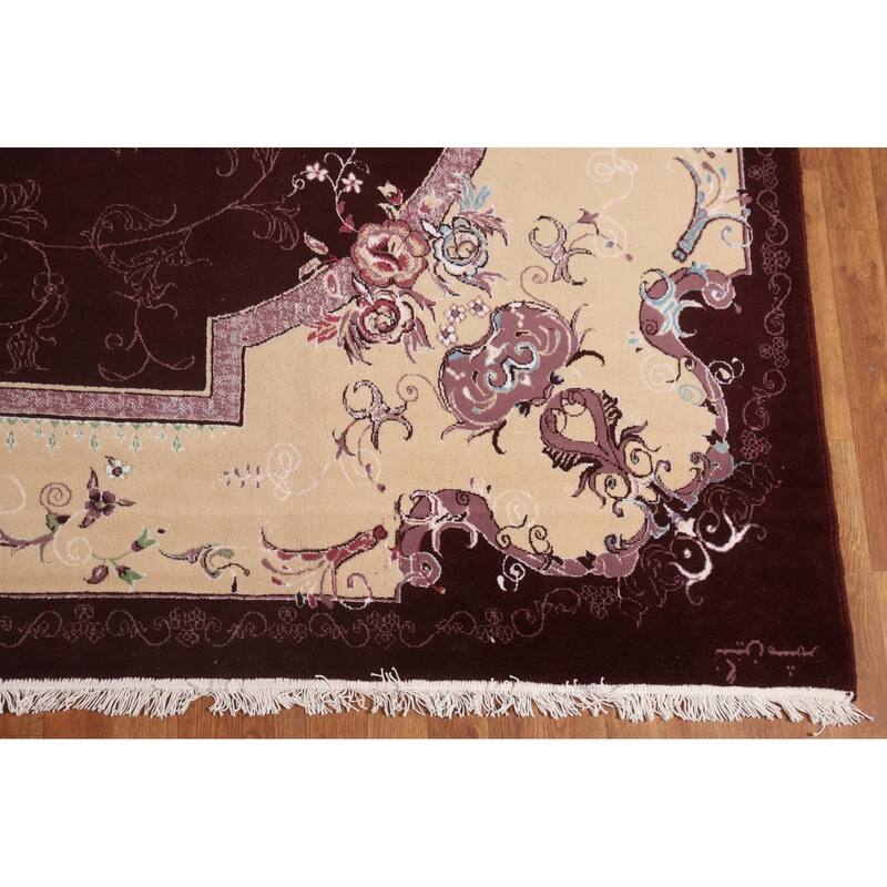 Victorian Style Tabriz Turkish Area Rug Machine Made Carpet - 9'8" x 12'11"