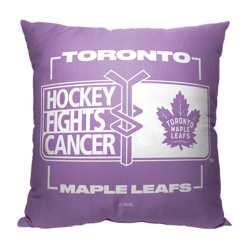 NHL Toronto Maple Leafs Hockey Fights Cancer Fight For 18 Inch Throw Pillow