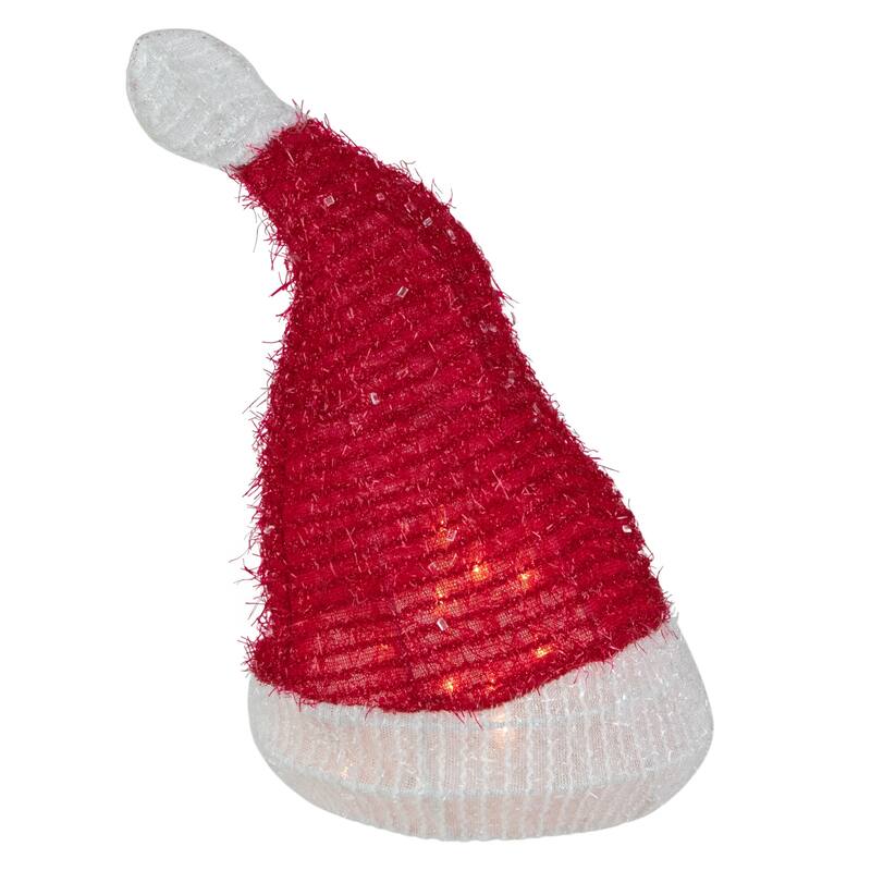 12.25" Lighted Santa Hat Christmas Tree Topper Clear Lights - 12.25