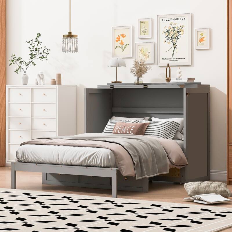 Full Size Murphy Bed with Large Drawers