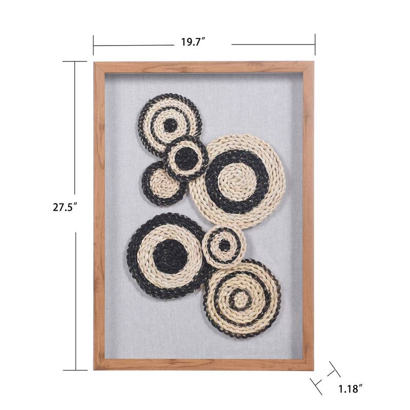 Two Tone II - Woven Shadow Box Wall Art - Black, White Finish