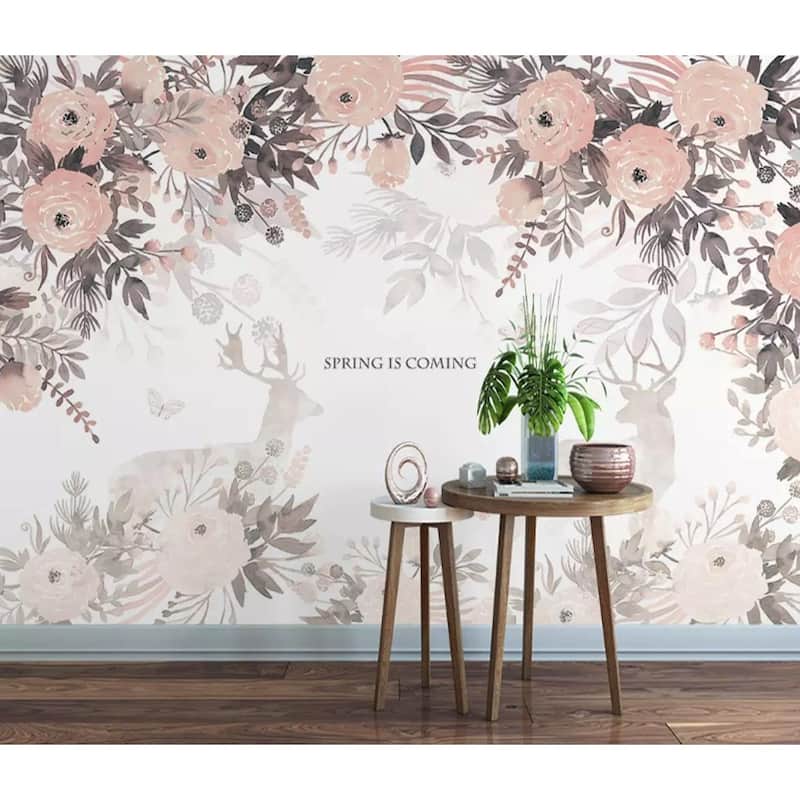 GK Wall Design Vintage Floral Vine Blossom Soft Flower Retro Removable Wallpaper