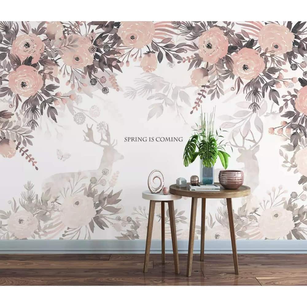 GK Wall Design Vintage Floral Vine Blossom Soft Flower Retro Removable Wallpaper