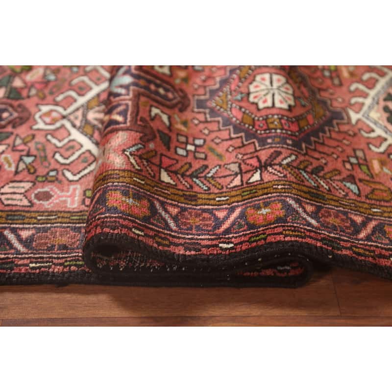 Tribal Geometric Gharajeh Persian Runner Rug Handmade Wool Carpet - 2'5" x 9'7"