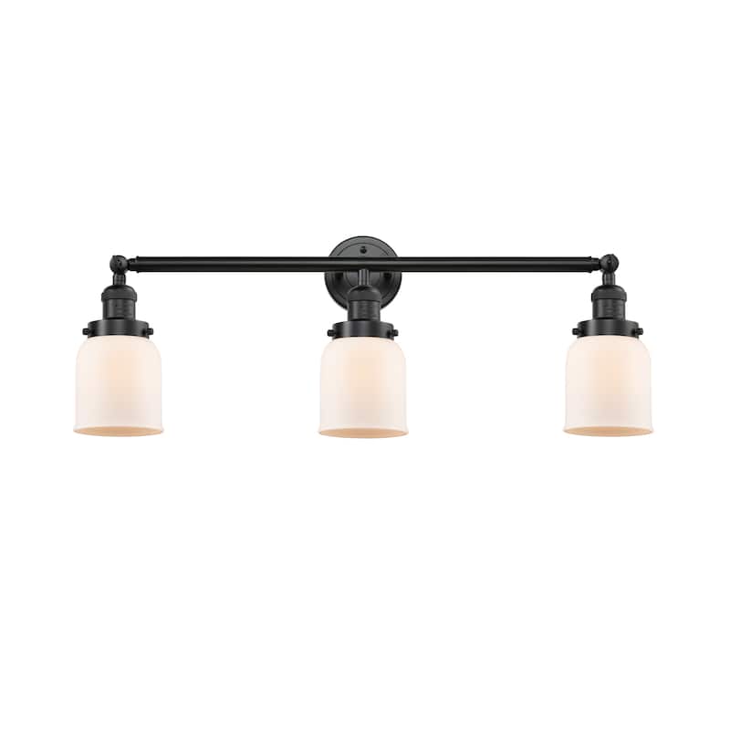 Innovations Lighting Bell - 3 Light 30" Bath Vanity Light - Oil Rubbed Bronze/Matte White