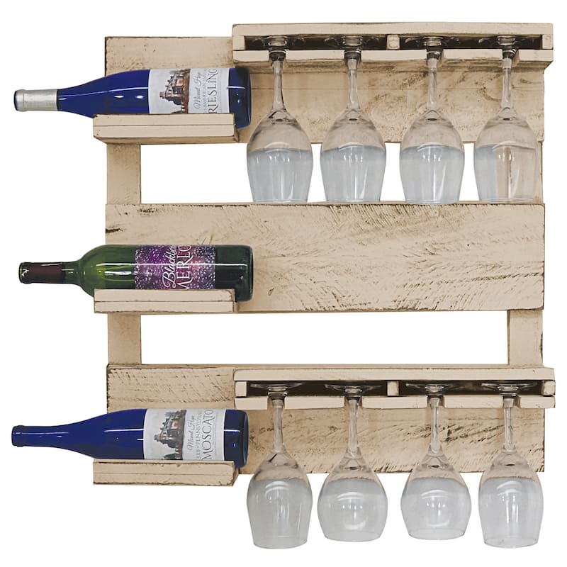 Farmhouse 3-Bottle Wine Bar - Cottage Tan