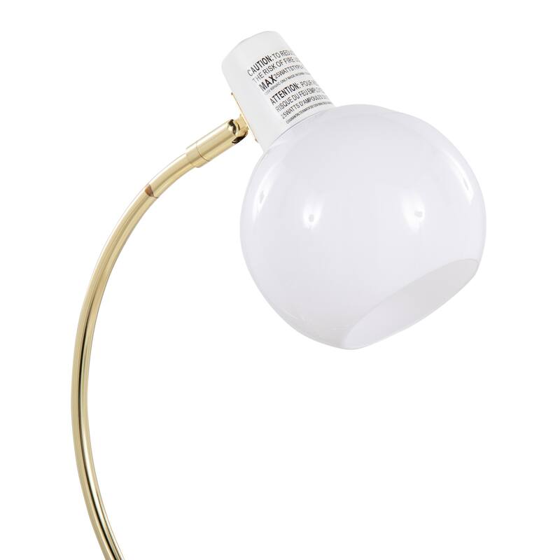Lumisource Eileen Task Lamp in Gold Metal and White Plastic Shade - 9.75"Lx12.5"Wx17.5"H