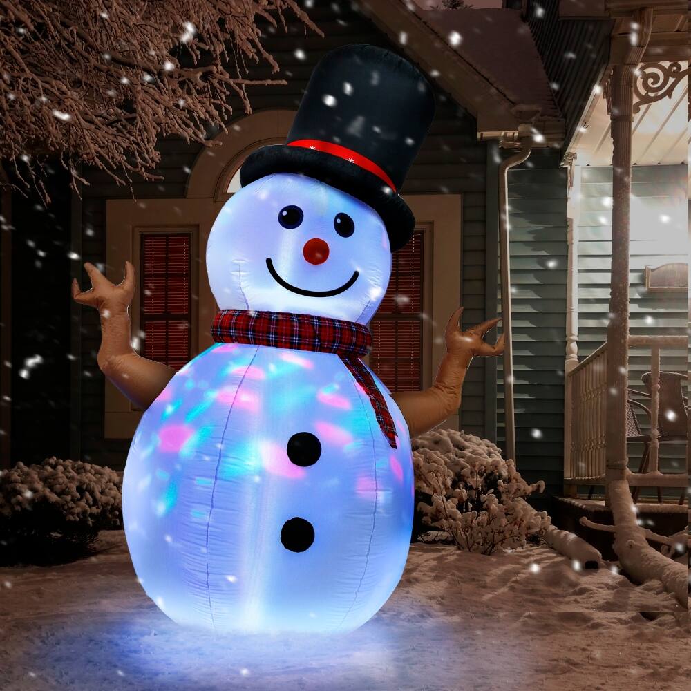 8ft Christmas Inflatable Rotating Snowman Outdoor with Led Light