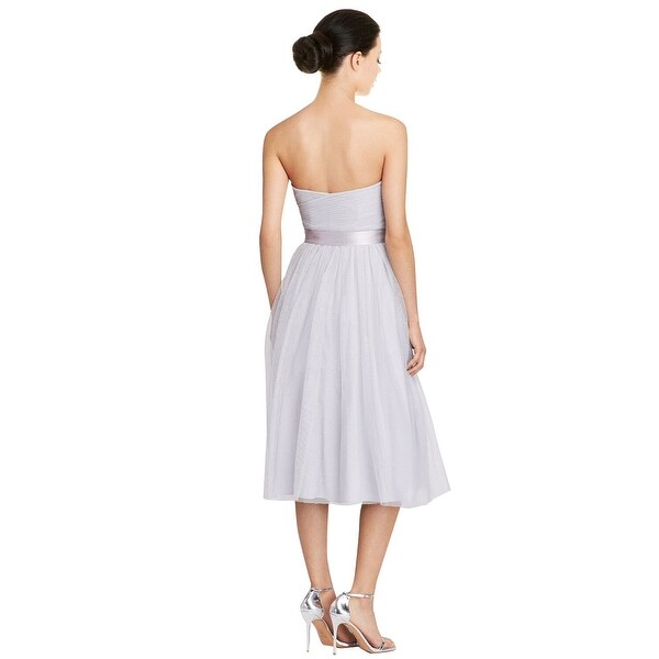 strapless midi cocktail dress